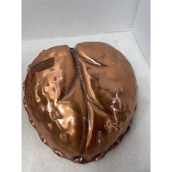 Gregorian Hammered Copper Leaf Dishes Patina Candy Nuts Soaps Potpourri MCM Vtg - Picture 5 of 6